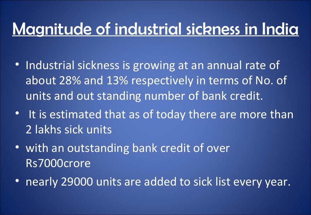 industrial sickness in India