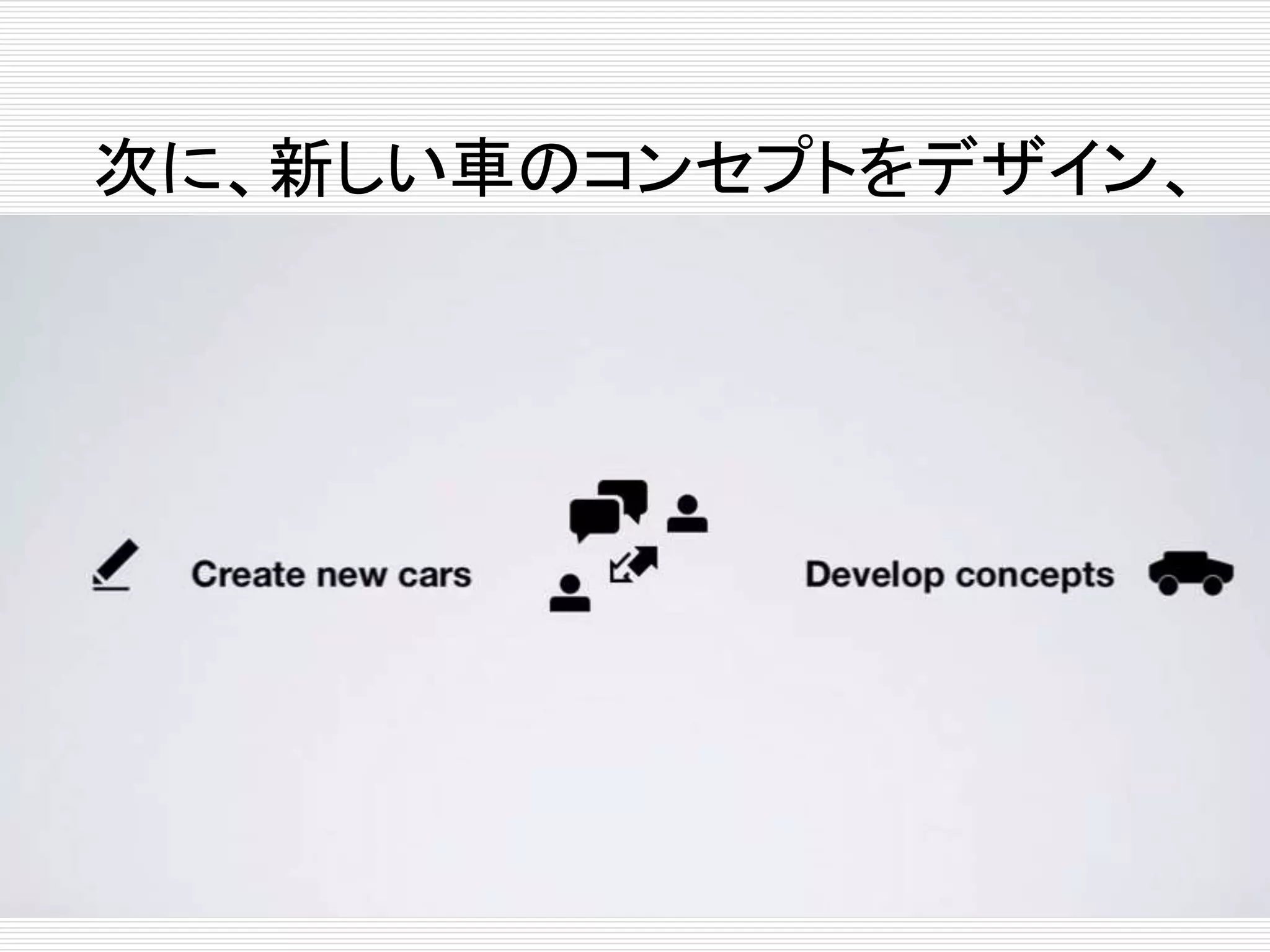 次に、新しい車のコンセプトをデザイン、 
 