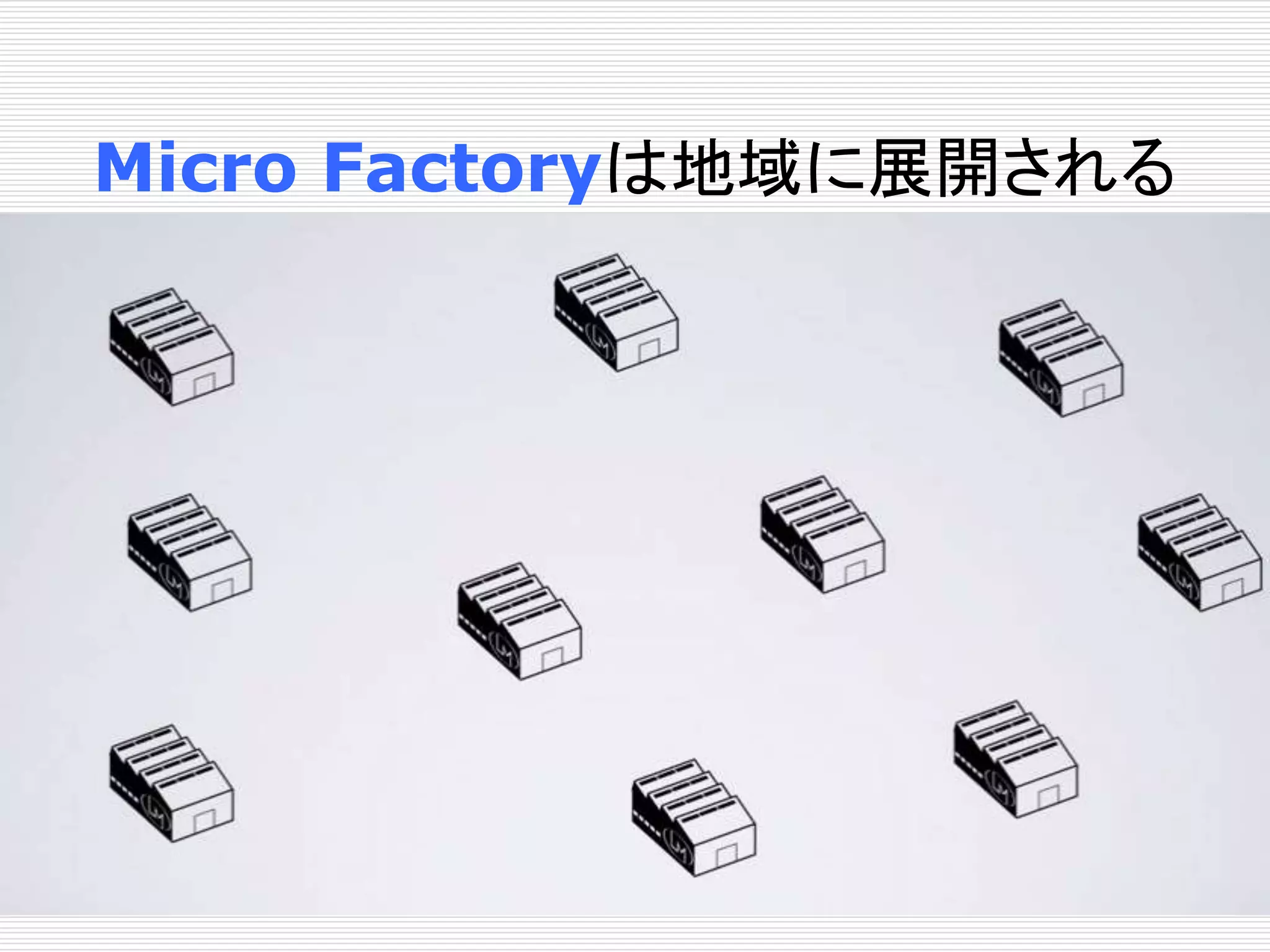 Micro Factoryは地域に展開される 
 
