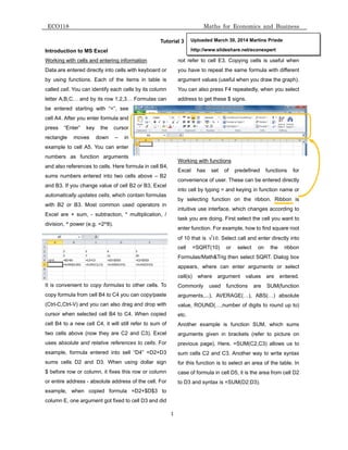 Introduction to Excel, basic financial functions | PDF | Free Download