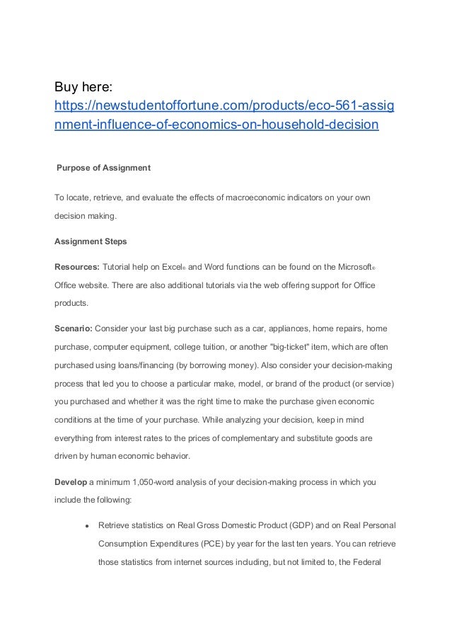Buy economics assignment