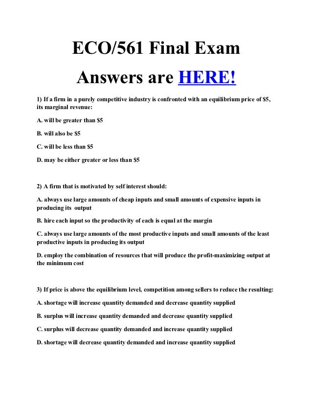 eco 561 final exam answers Click eco 561 final exam answers 22) suppose the price level is fixed, the mpc is 5, and the gdp gap is a negative$100 billion to achieve full-employment output (exactly), government should. eco 561 final exam answers Click eco 561 final exam answers 22) suppose the price level is fixed, the mpc is 5, and the gdp gap is a negative$100 billion to achieve full-employment output (exactly), government should.