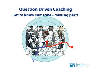 Question Driven Coaching
Get to know someone - missing parts




          ?
 