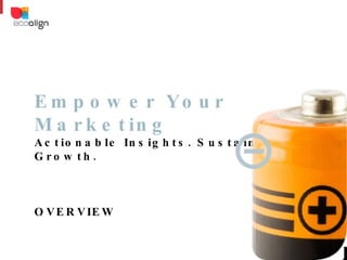 Empower Your Marketing Actionable Insights. Sustainable Growth. OVERVIEW 