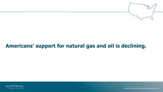 Americans' support for natural gas and oil is declining.
American Climate Metrics Survey 2016 United States | 41
 