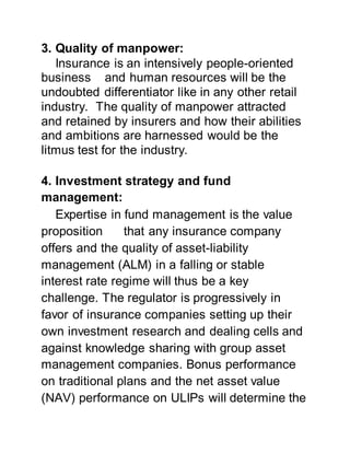 Analysis of Indian Insurance Industry | DOCX