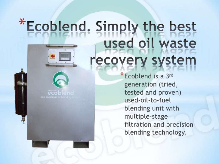 Ecoblend OiltoDiesel Blending System