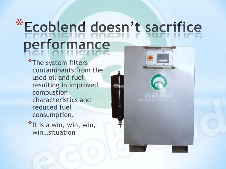 Ecoblend OiltoDiesel Blending System