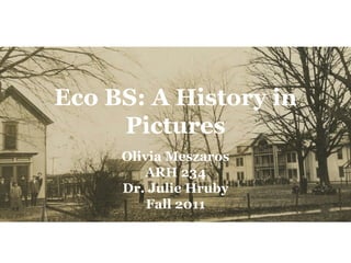 Eco BS: A History in
     Pictures
     Olivia Meszaros
        ARH 234
     Dr. Julie Hruby
         Fall 2011
 