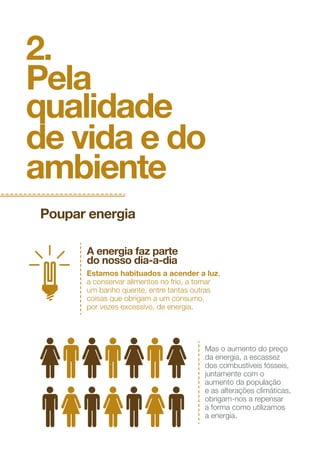 Garantir a organização
e o cumprimento da
limpeza das zonas comuns.
Como? Através da criação
de uma escala de limpeza
e supervisão do seguimento
da ordem estabelecida.
Gerir o fundo de maneio
que for criado para o
pagamento de encargos
com a limpeza e/ou
pequenas reparações.
Promover a conservação
das zonas comuns através
da realização de pequenas
intervenções, como pinturas,
substituição de lâmpadas
fundidas, substituição ou
reparação de fechaduras,
substituição de vidros
partidos, etc.
Colaborar com a entidade
responsável pela gestão
do lote na identiﬁcação de
habitações desocupadas.
Servir de intermediário
entre os moradores
e as instituições,
entre as quais a entidade
responsável pela
gestão do lote.
Quais as
responsabilidades
da comissão
de lote?
12
13
 