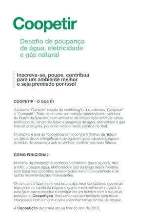 Número de Emergência Nacional
Polícia de Segurança Pública
43ª Esquadra do Bairro da Boavista
Regimento de Sapadores Bombeiros de Lisboa
Regimento de Sapadores Bombeiros de Lisboa /
2ª Companhia - Estação de Monsanto
EDP - Serviço Universal
EPAL roturas
Galp Energia, Gás Natural
Linha Saúde 24
Cruz Vermelha Portuguesa
Unidade de saúde do Bairro da Boavista
SOS idosos
Farmácia Boavista
Associação Recreativa de Moradores
e Amigos do Bairro da Boavista
Associação de Reformados e Idosos
do Bairro da Boavista
Clube Desportivo Lisboa e Águias
Clube Desportivo “O Social”
Associação Tempos Livres e Apoio Familiar
“Os Putos Traquinas”
Centro Social e Polivalente da SCML
GEBALIS, Gabinete de Bairro da Boavista
Pavilhão e Piscina Municipal do Bairro da Boavista
Escola Básica Arqº Gonçalo Ribeiro Telles
Câmara Municipal de Lisboa, Linha Apoio Munícipe
Junta de Freguesia de Benﬁca
Lisboa E-Nova - Agência Municipal de Energia
- Ambiente de Lisboa
112
217 606 073
808 215 215
218 171 422
808 505 505
800 201 600
800 201 722
808 24 24 24
217 714 000
217 623 020
800 204 204
210 623 572
218 226 340
217 648 036
217 603 994
217 608 353
217 601 260
217 624 200
217 621 310
218 170 053
217 605 516
808 20 32 32
217 648 097
218 847 010
36
37
 