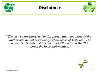 ECOCERT & BDIHRequirements Presented At Hba | PPT