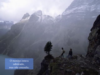 O menino estava admirado,  mas não entendia. 