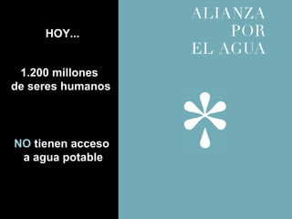 HOY... 1.200 millones  de seres humanos NO  tienen acceso  a agua potable 