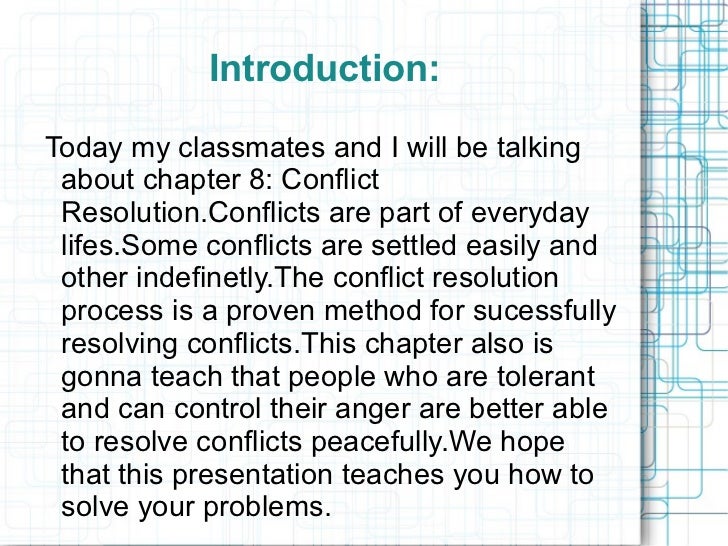essay about conflict resolution