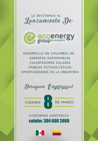 Ecoenergy Group by Ecosolaris - Lanzamiento en Colombia