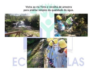 Visita ao rio Tinto e recolha de amostra
para análise simples da qualidade da água.
 