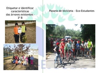 Etiquetar e identificar
    características        Passeio de bicicleta – Eco-Estudantes
das árvores existentes –
         3º B
 