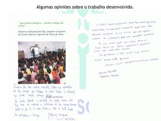 Algumas opiniões sobre o trabalho desenvolvido.
 