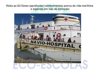 Visita ao Gil Eanes (aprofundar conhecimentos acerca da vida marítima
                     e espécies em vias de extinção)
 