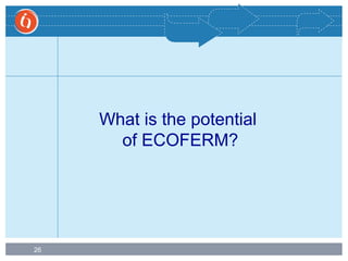 26
What is the potential
of ECOFERM?
 