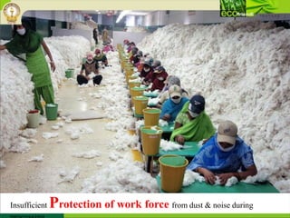 Insufficient Protection of work force from dust & noise during
 