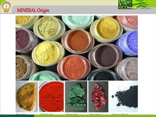 MINERAL Origin
Orpimat Red Oxide Malachite Cinnabar Carbon Black
 
