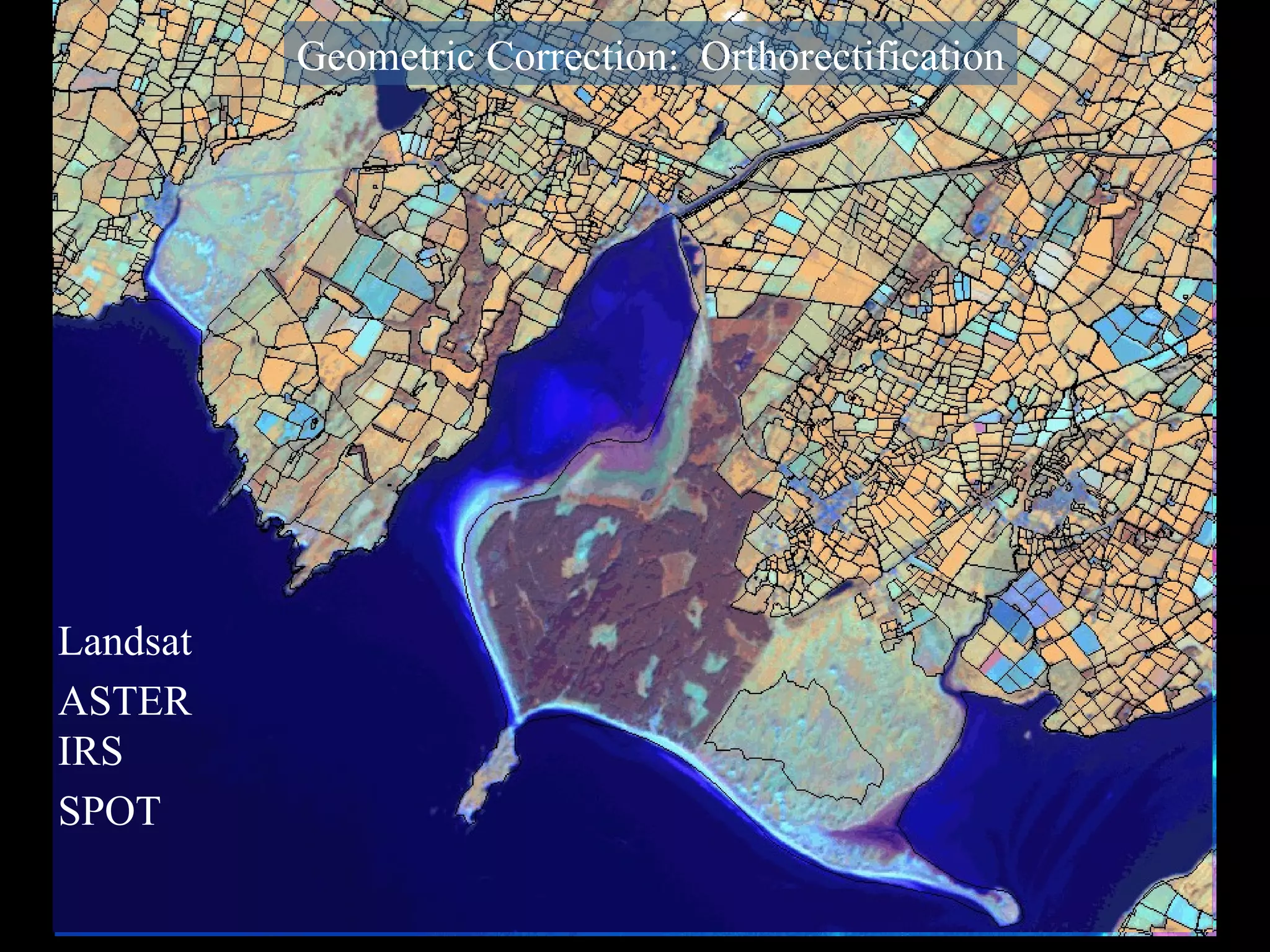 Landsat ASTER IRS SPOT Geometric Correction:  Orthorectification 