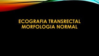 ECOGRAFIA TRANSRECTAL 
MORFOLOGIA NORMAL 
 
