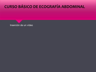 CURSO BÁSICO DE ECOGRAFÍA ABDOMINAL
Inserción de un vídeo
 