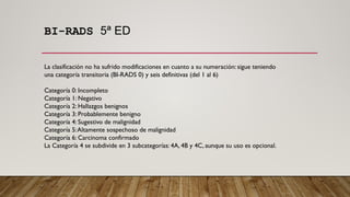 Ecografia mamaria y su clasificación BIRADS | PPTX