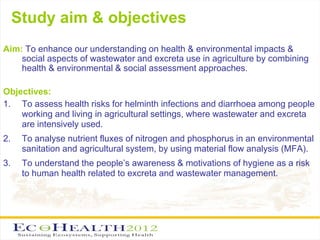 Interdisciplinary approach to environmental health research related to wastewater and excreta use in agriculture in Vietnam