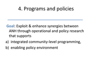 Agriculture for nutrition and health