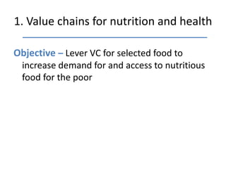Agriculture for nutrition and health