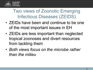 Avian influenza, pandemic influenza, ecohealth