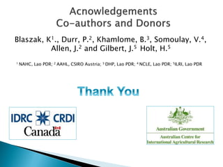 A participatory Ecohealth study of smallholder pig system in upland and lowland of Lao PDR