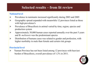 Sustainability and challenges of ecohealth approaches for the management of brucellosis in Yunnan Province, China