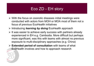 EcoHealth capacity building and applied research: Challenges and lessons learnt from ILRI EcoZD