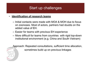 EcoHealth capacity building and applied research: Challenges and lessons learnt from ILRI EcoZD