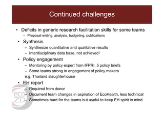 EcoHealth capacity building and applied research: Challenges and lessons learnt from ILRI EcoZD