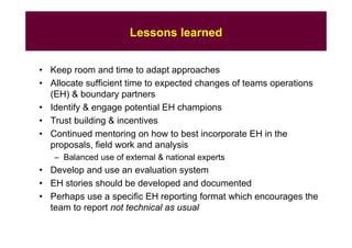 EcoHealth capacity building and applied research: Challenges and lessons learnt from ILRI EcoZD