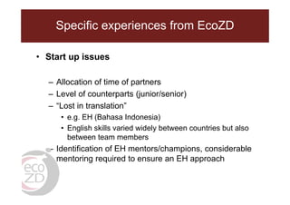 EcoZD and other EcoHealth/One Health initiatives in Southeast Asia: Lessons and perspectives