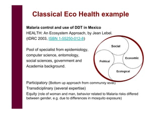 EcoZD and other EcoHealth/One Health initiatives in Southeast Asia: Lessons and perspectives