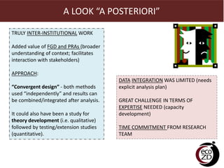 Integration of quantitative and qualitative research: Observations from a multi-country ecohealth study