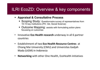 EcoHealth–One Health capacity building at Chiang Mai University and in the region: Experiences and challenges