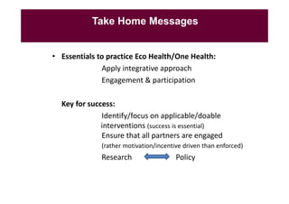 EcoHealth–One Health capacity building at Chiang Mai University and in the region: Experiences and challenges