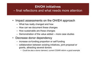 EcoHealth and One Health capacity building in Southeast Asia: An overview with focus on ILRI’s work