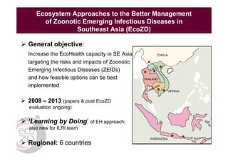 EcoHealth and One Health capacity building in Southeast Asia: An overview with focus on ILRI’s work