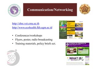 EcoHealth-One Health resource centres in Thailand and Indonesia: Establishment, success and perspective