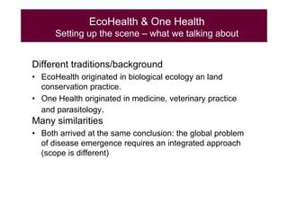 EcoHealth and One Health